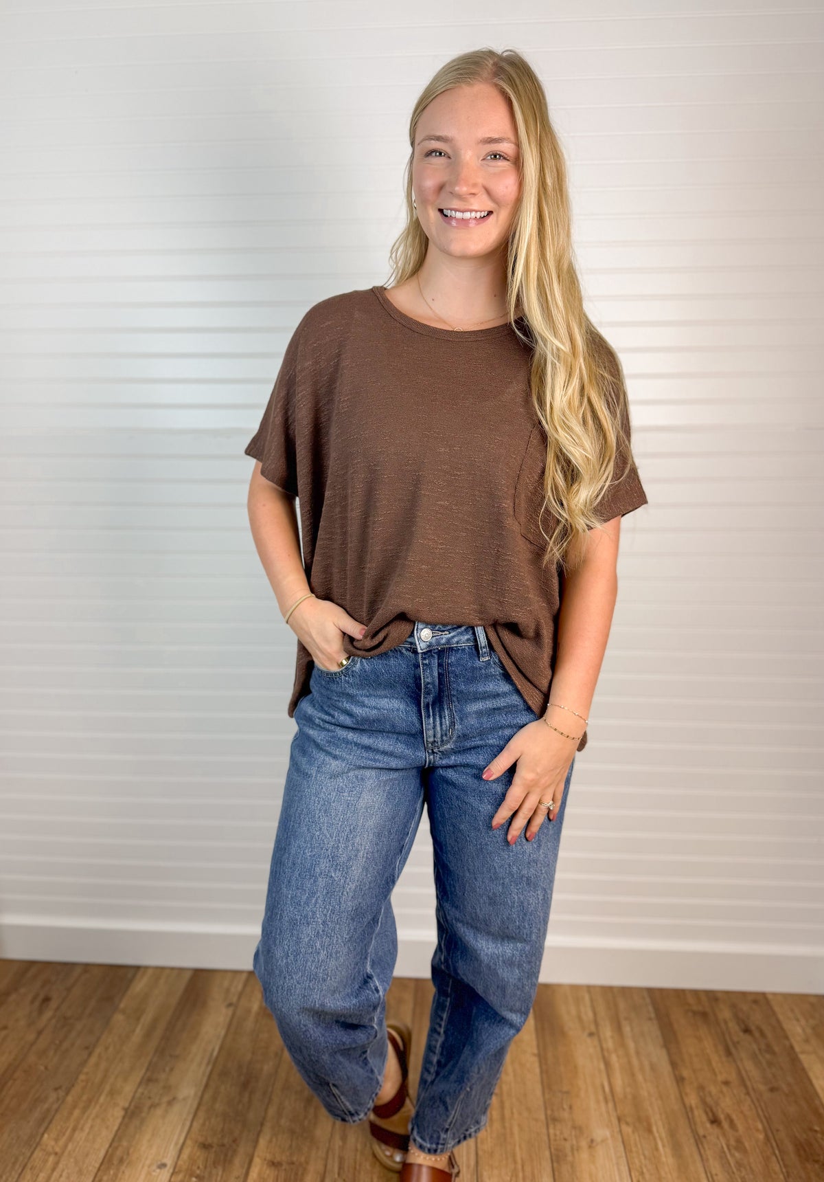 Oversized Slub Pocket Top (2 colors)