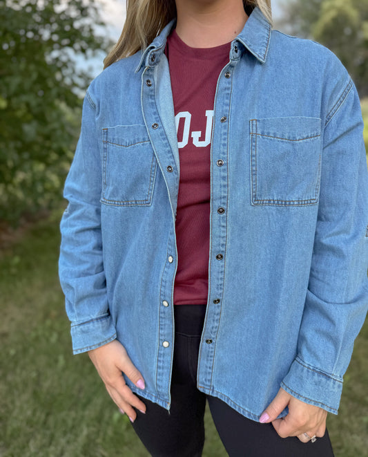 Oversized Denim Shirt Jacket