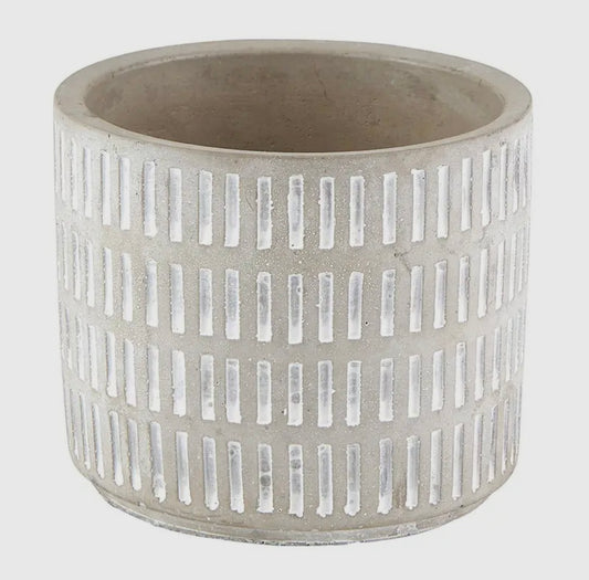 Gray/Beige Ceramic Pot