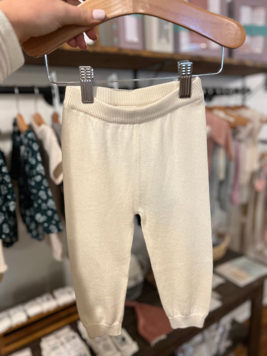 Organic Knit Leggings - Cream