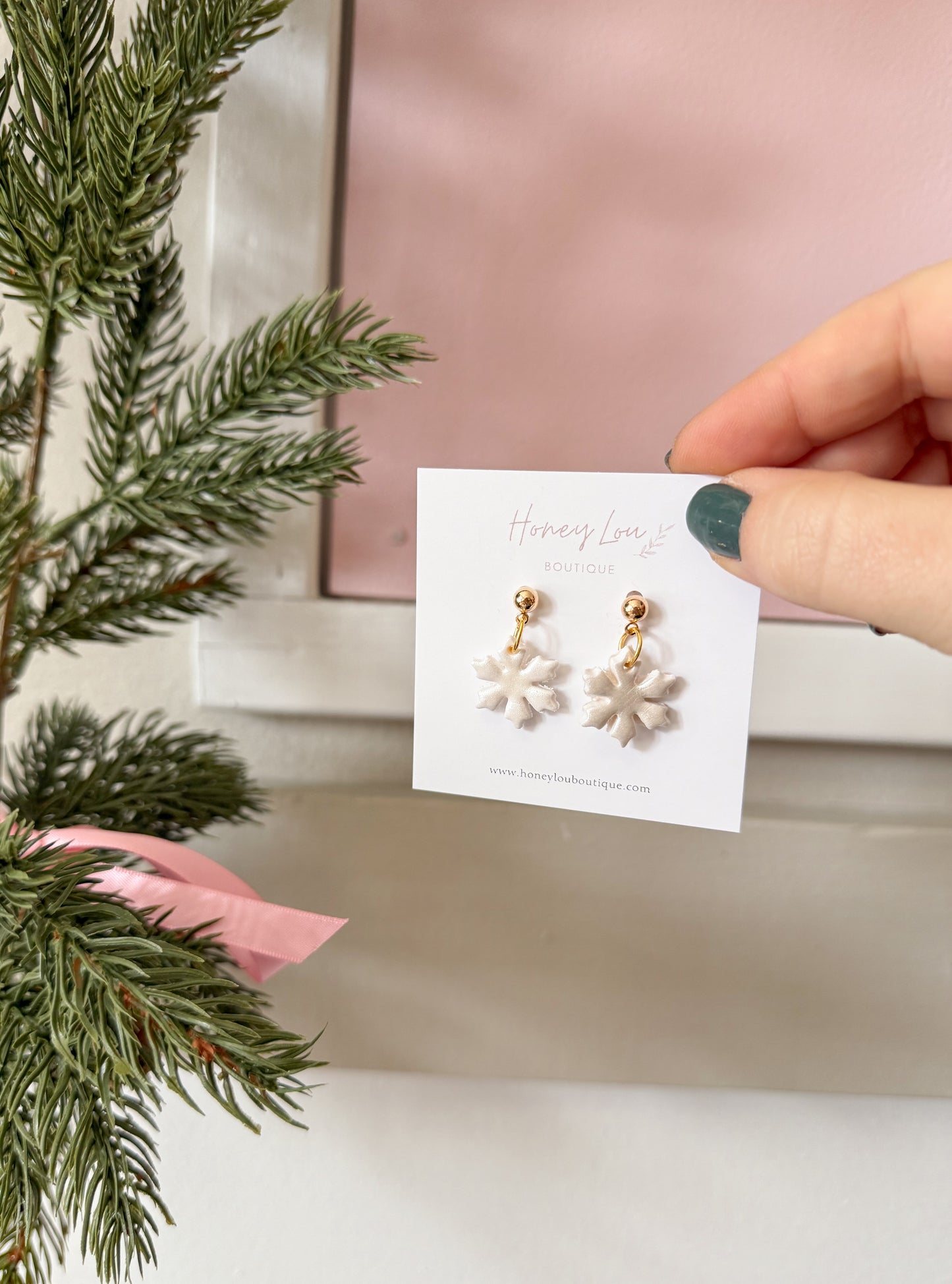 Snowflake Clay Earrings (2 colors)