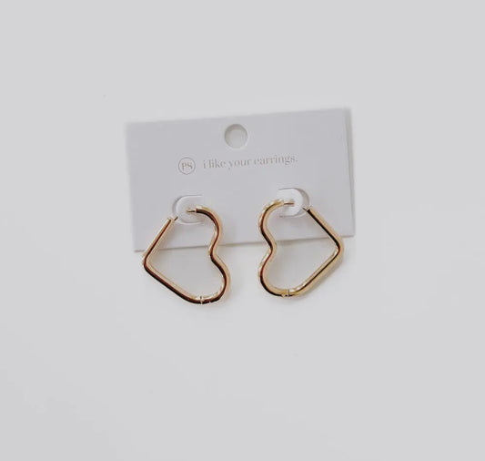 Heart Hoop Earrings - WATERPROOF