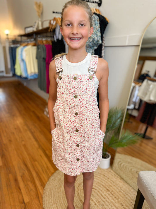 Tween/Kids Floral Overall Dress