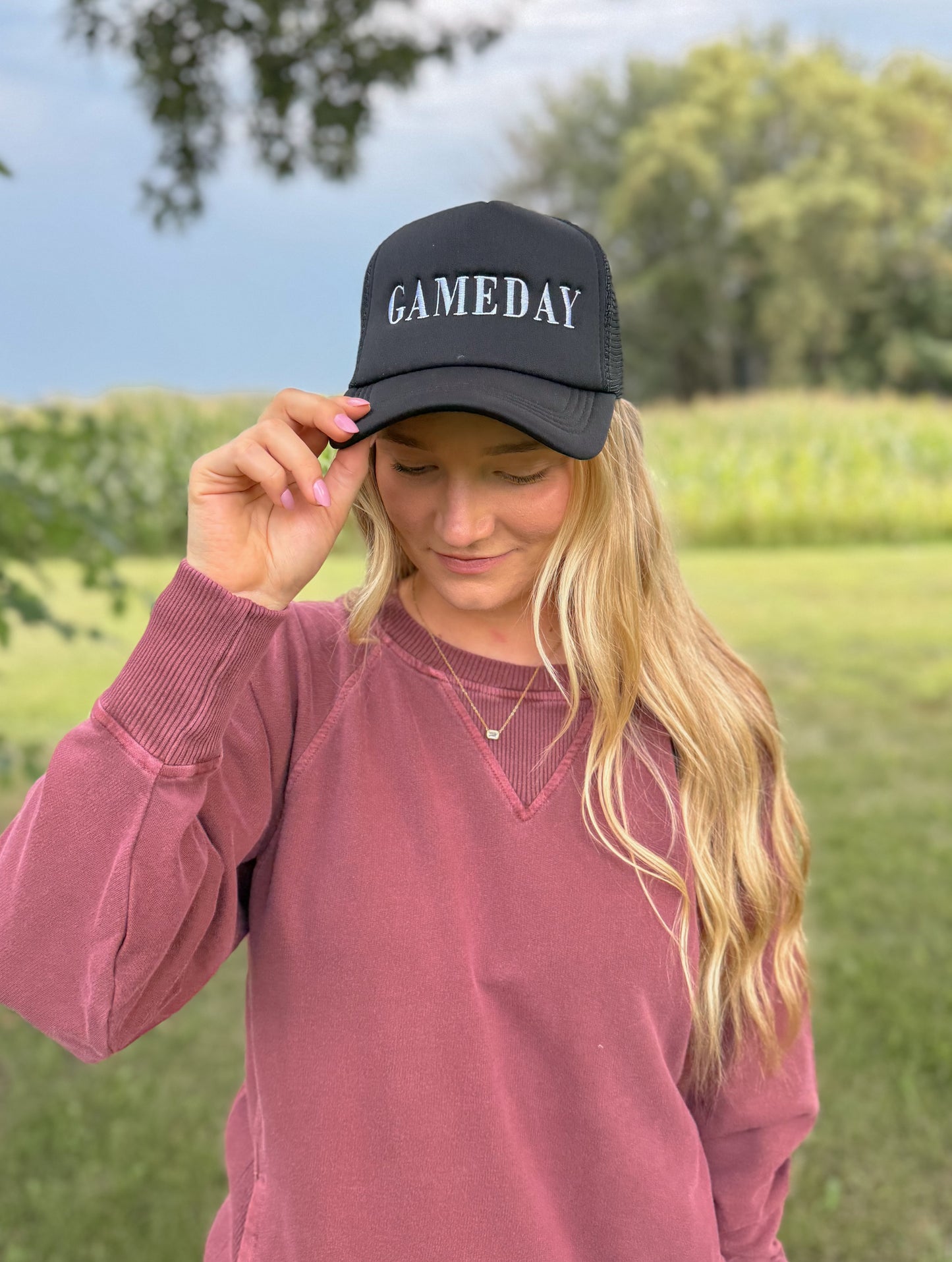 Game Day Trucker Hat - Black