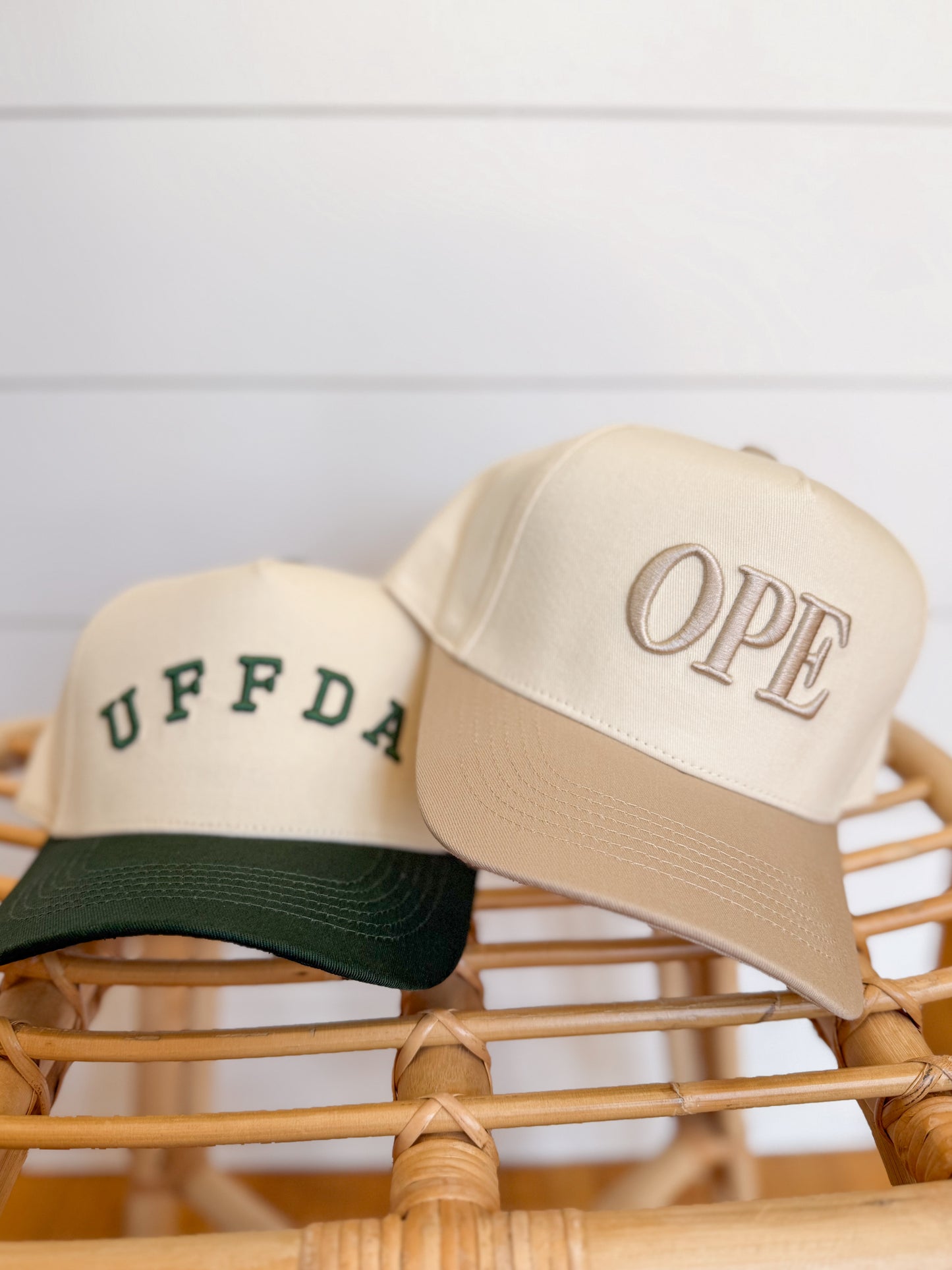 UFFDA Embroidered Hat - Green/Cream