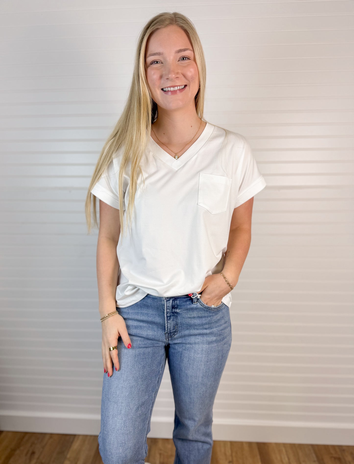 Butter Soft Pocket V-Neck Top (5 colors)