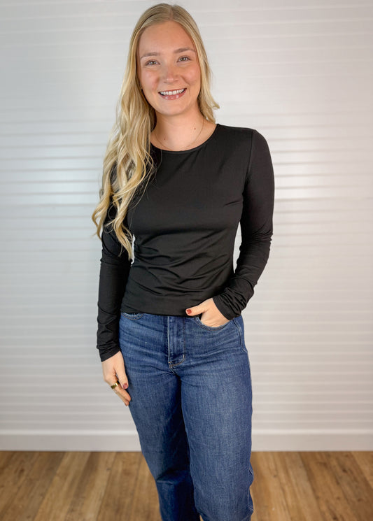 Round Neck Smooth Long Sleeve (2 colors)