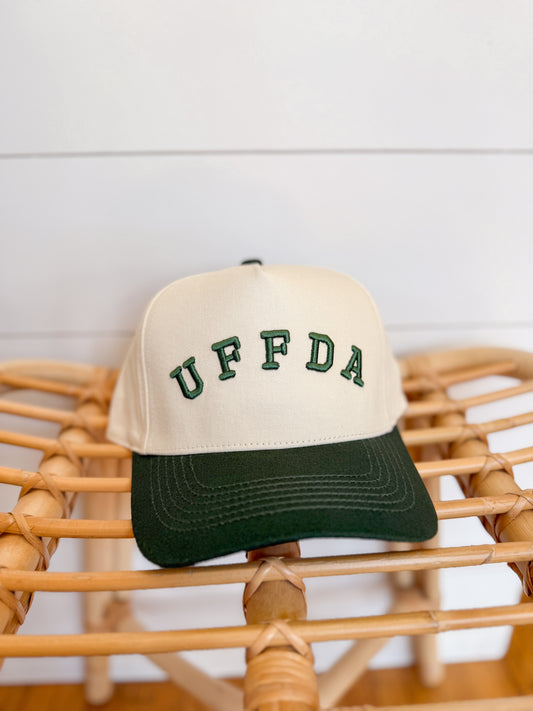 UFFDA Embroidered Hat - Green/Cream