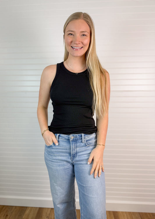 Crewneck Ribbed Knit Tank (5 colors)