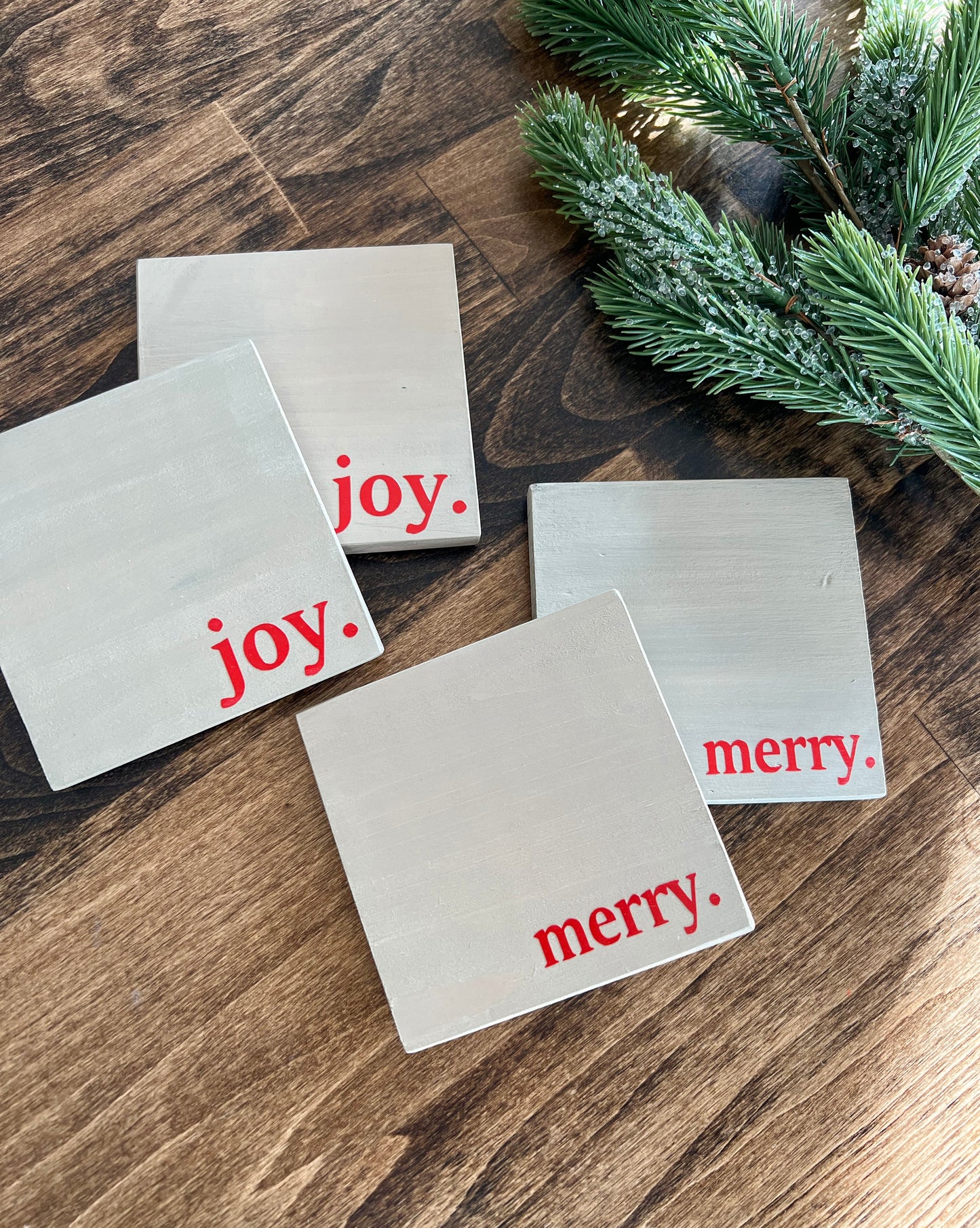 Holiday Wooden Coasters (2 styles)