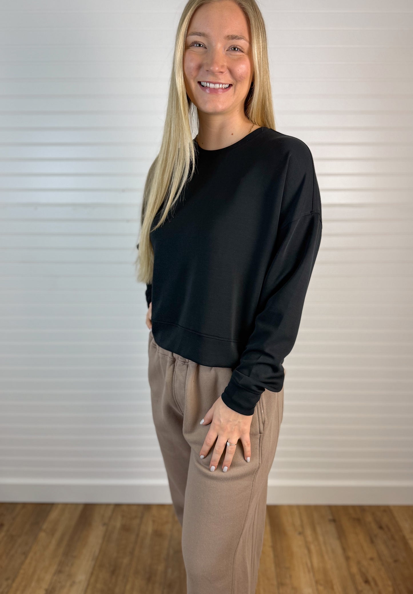 Scuba Drop Shoulder Sweatshirt - Black
