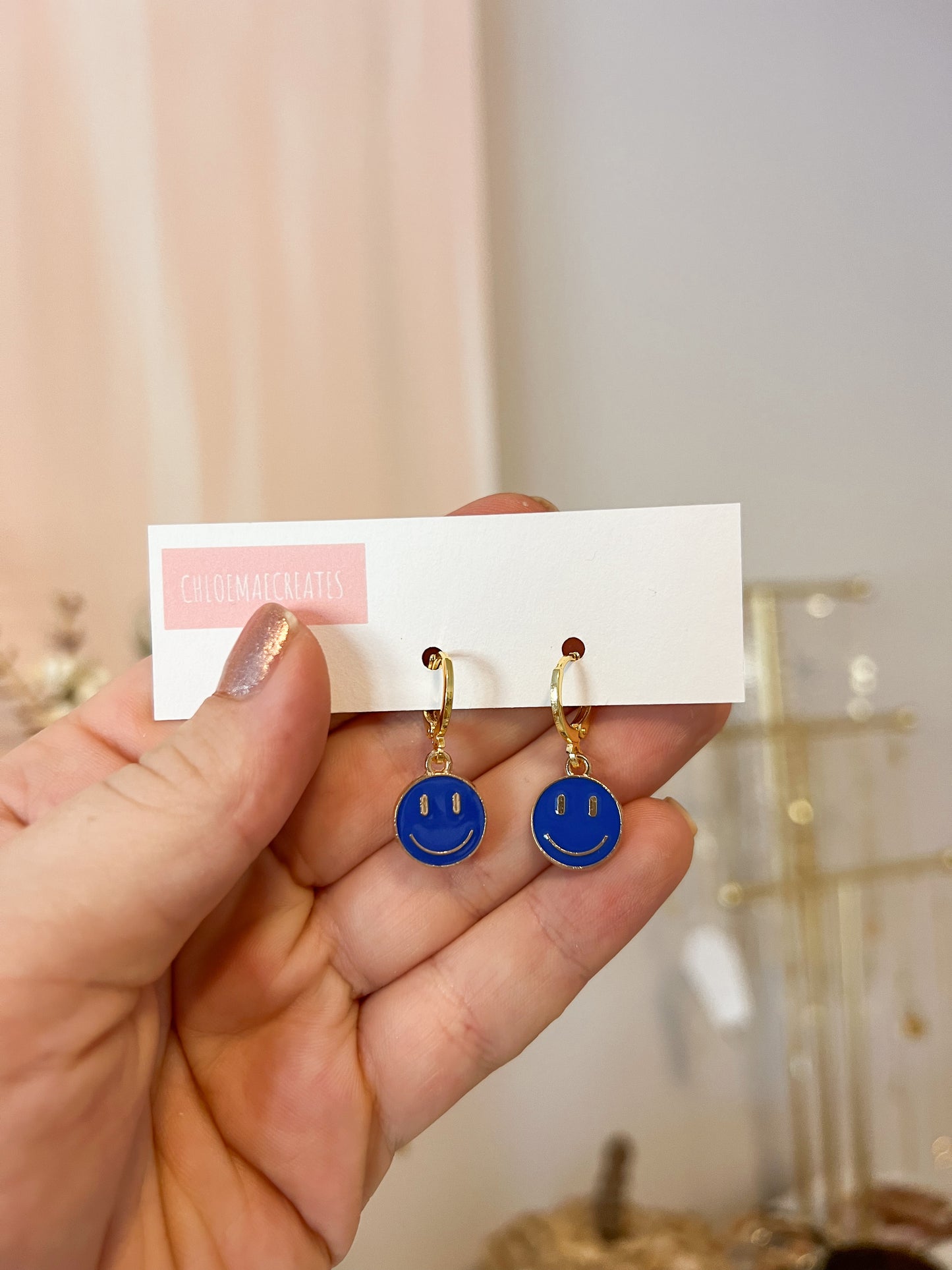 Smiley Huggie Earrings (8 colors)