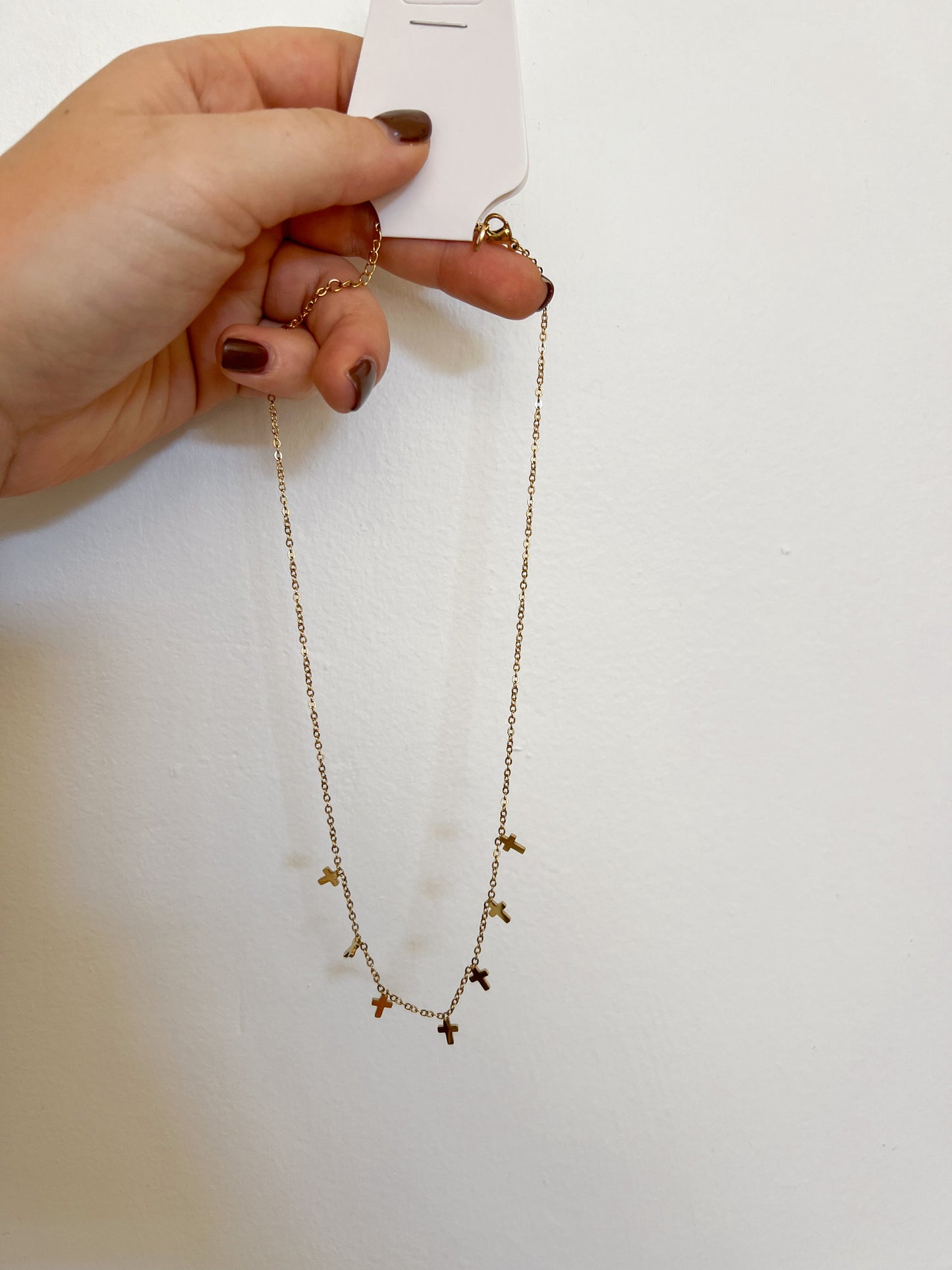 Cross Chain Necklace - Gold