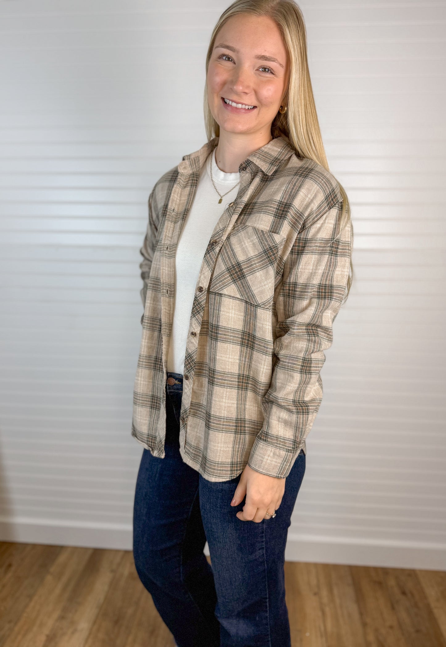Classic Cotton Plaid Flannel - Taupe