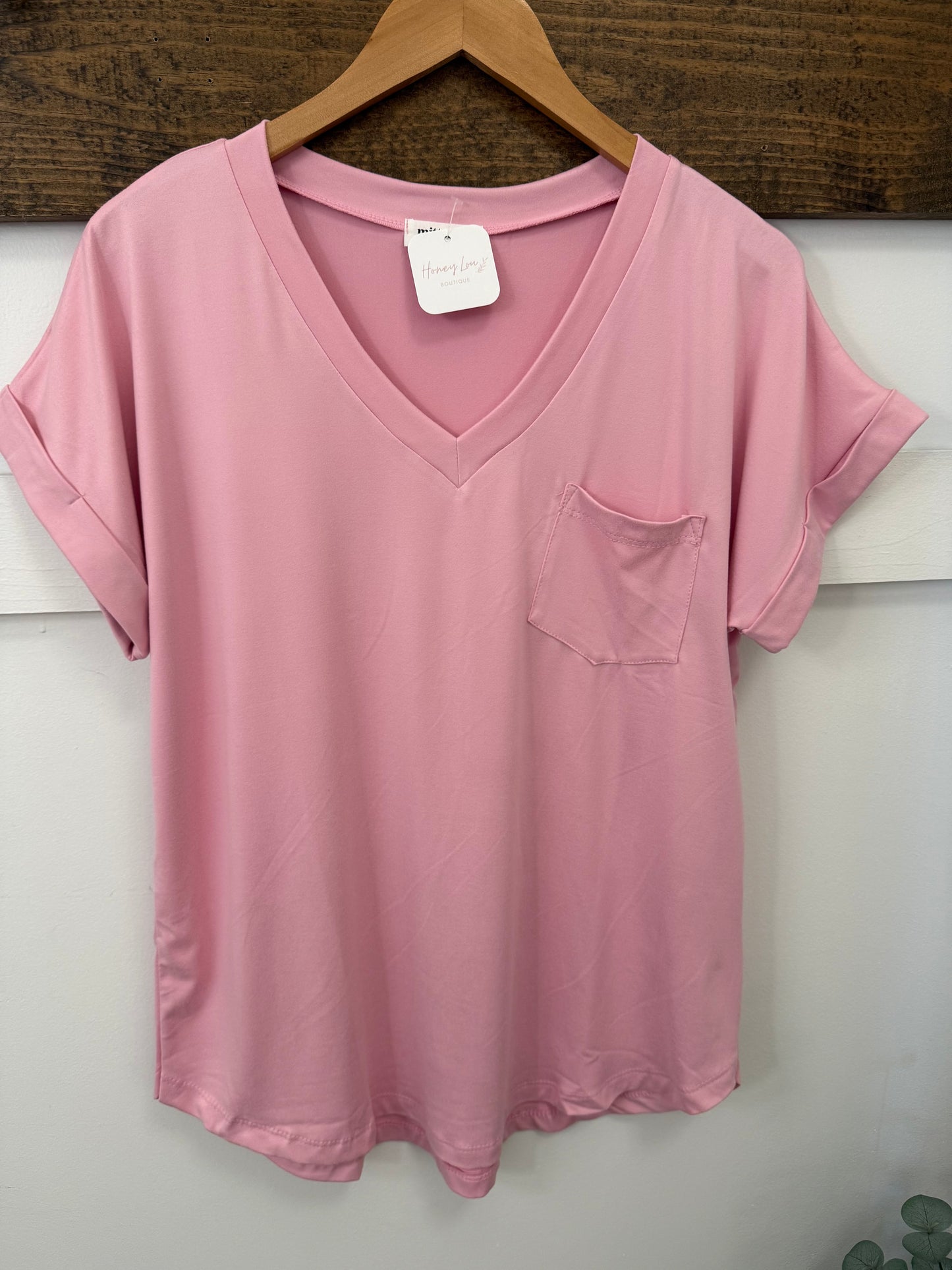 Butter Soft Pocket V-Neck Top (5 colors)