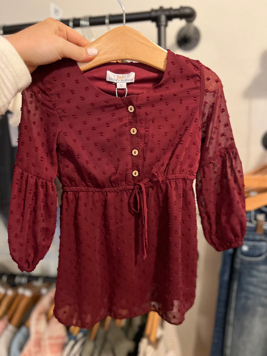 Windsor Dot Dress - Wine