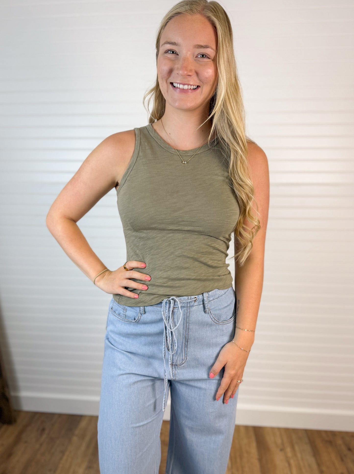 Garment Dyed Cotton Slub Tank Top (2 colors)