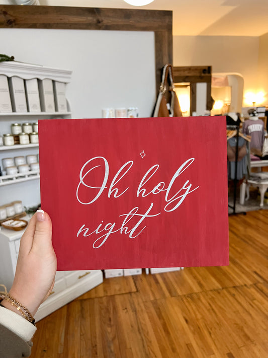 Oh Holy Night Wooden Sign