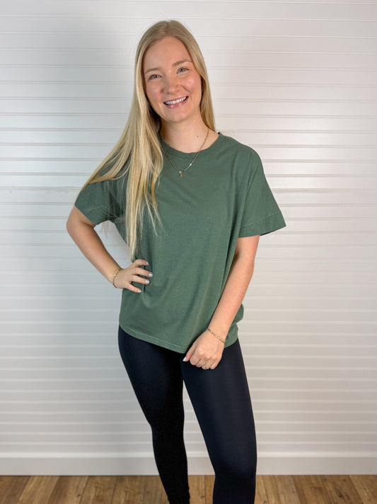 Pima Cotton Drape Tee - Hunter Green