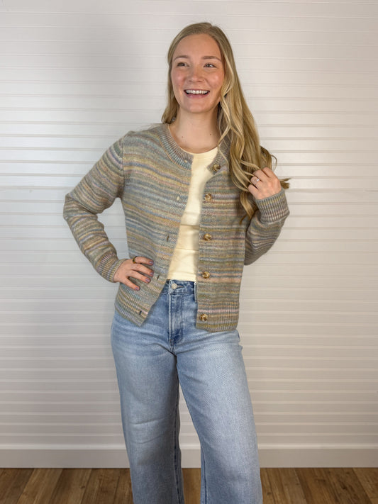Multi Button Down Knit Cardigan