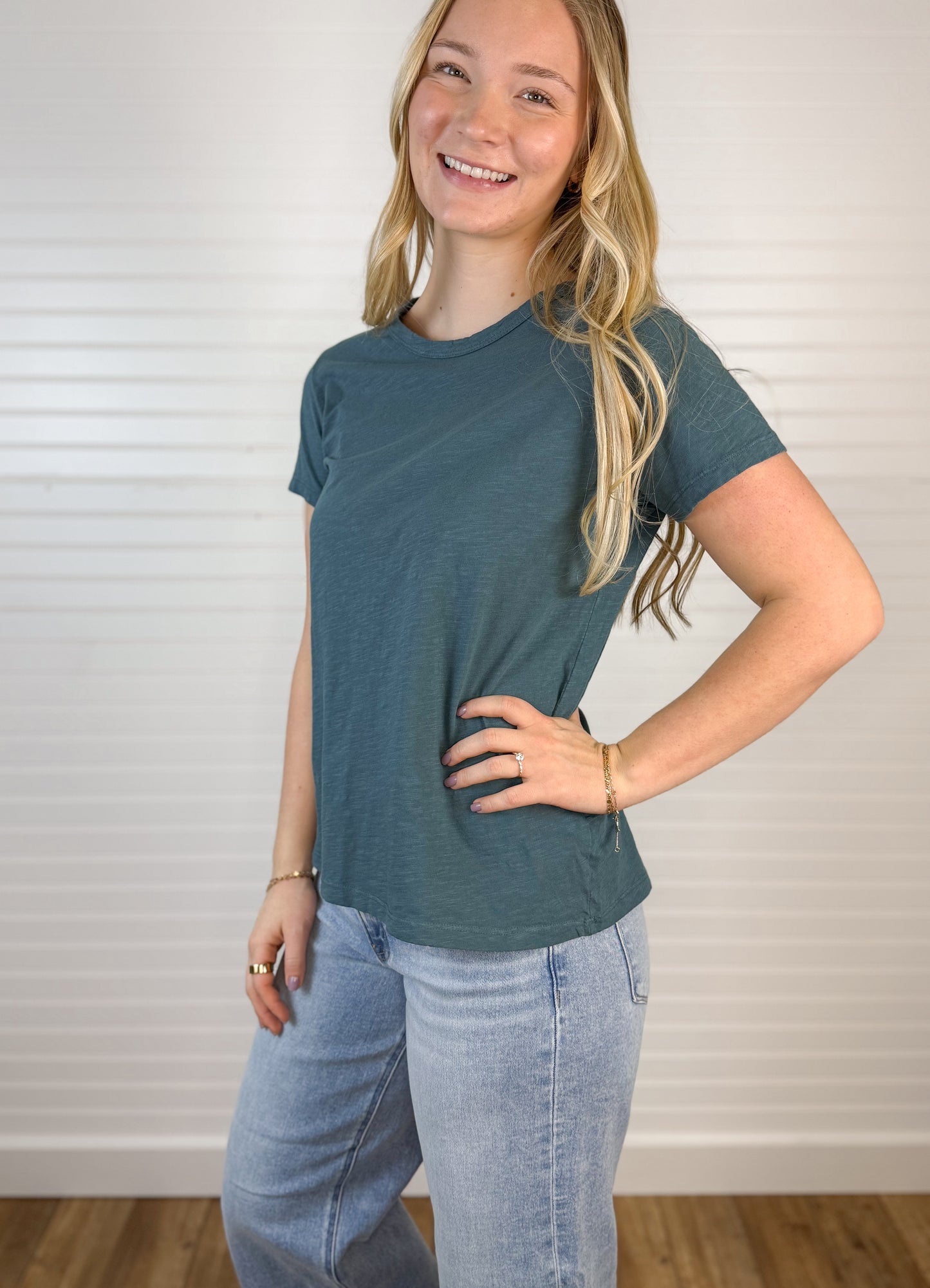 Basic Cotton Slub Tee (2 colors)