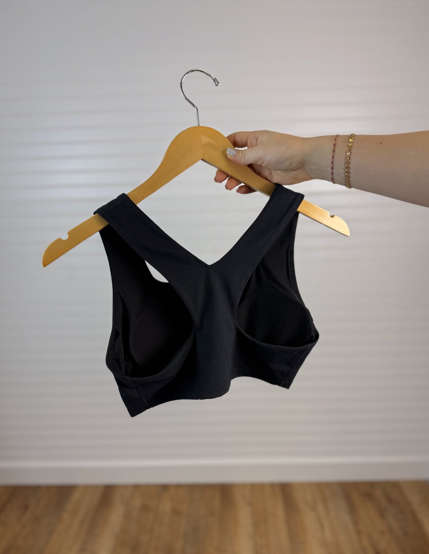 Cloud Light Square Neck Sports Bra - Black
