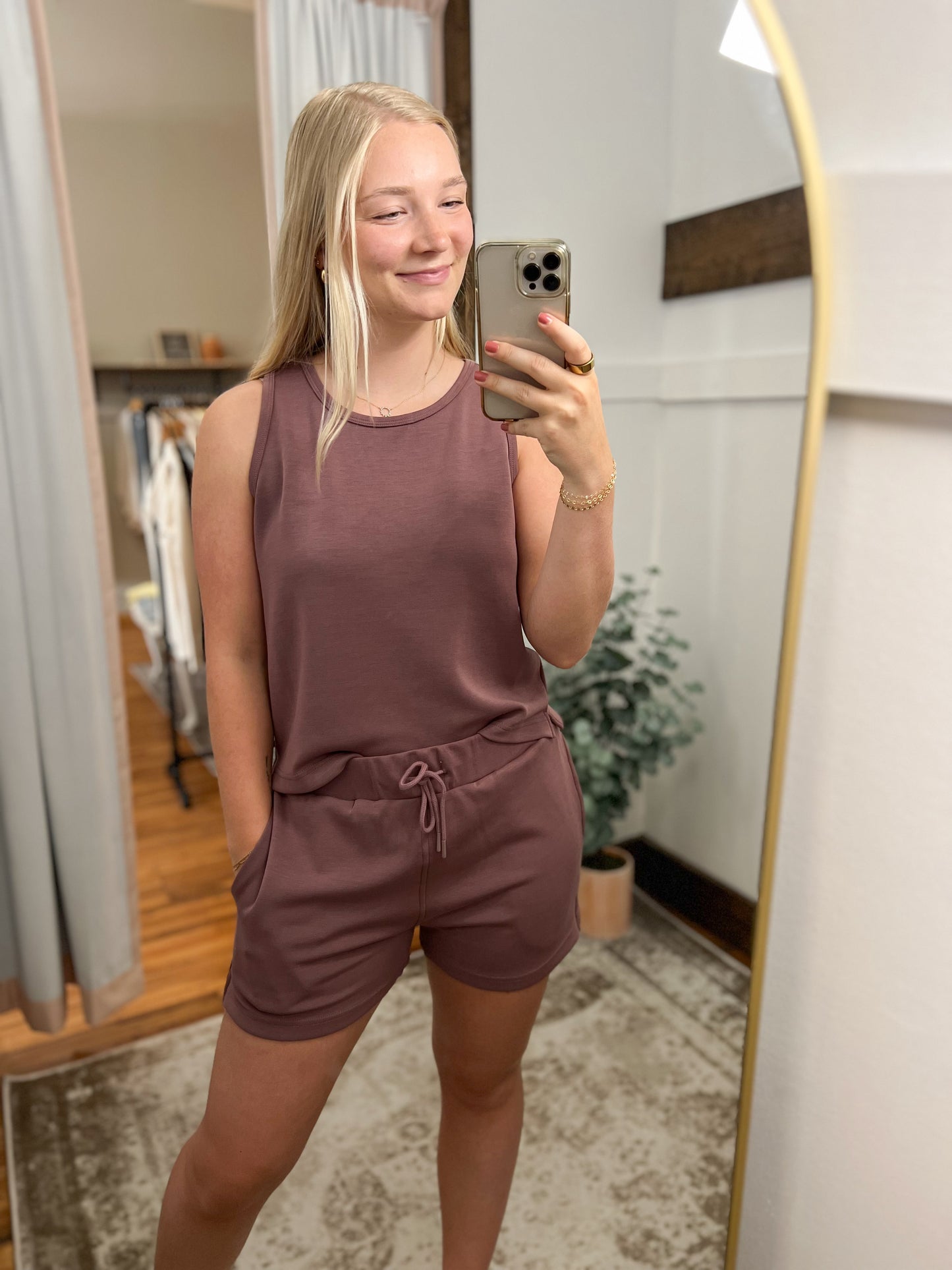Scuba Shorts/Tank Set - Dusty Mauve