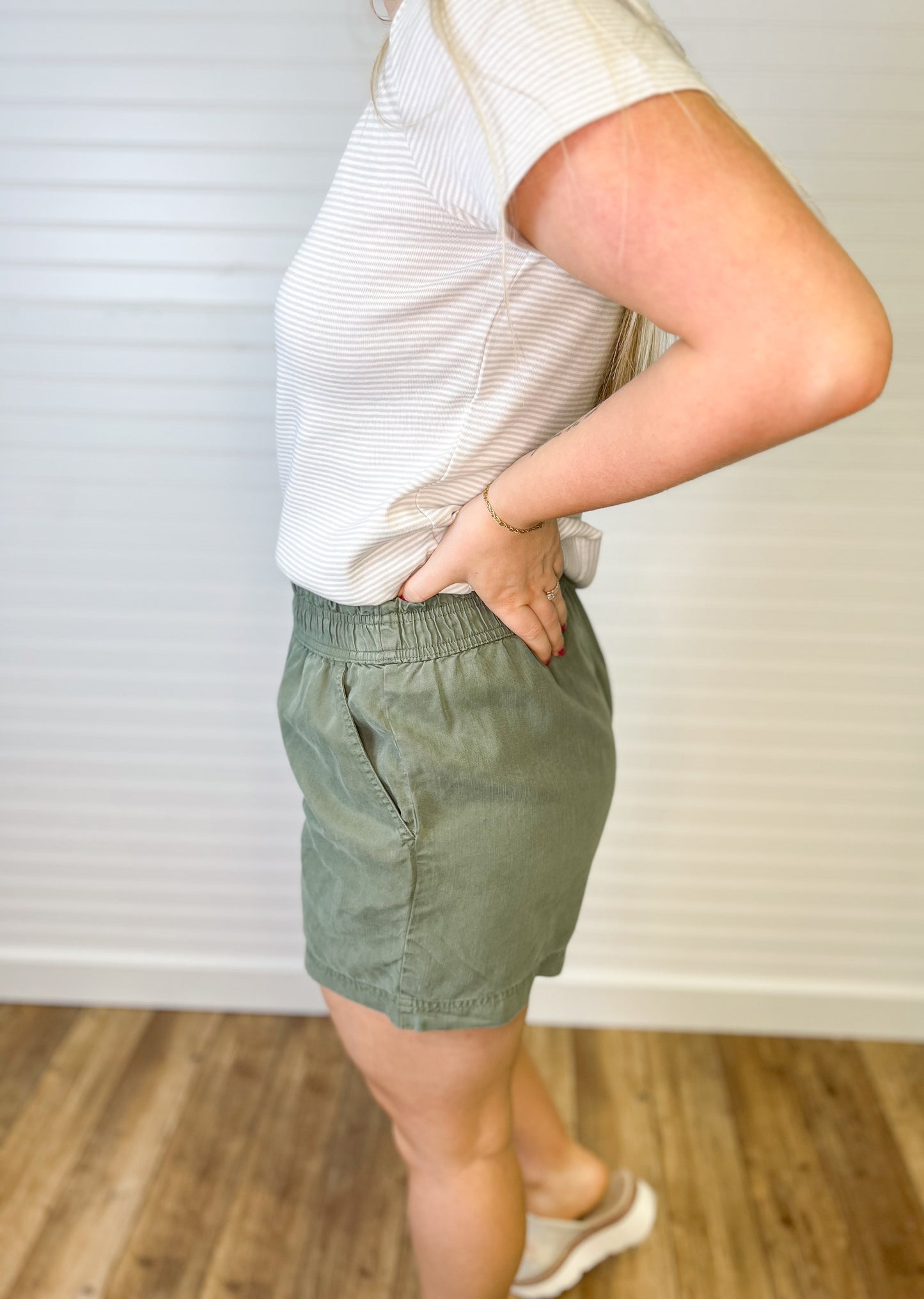 Soft Tencel Elastic Shorts - Spruce