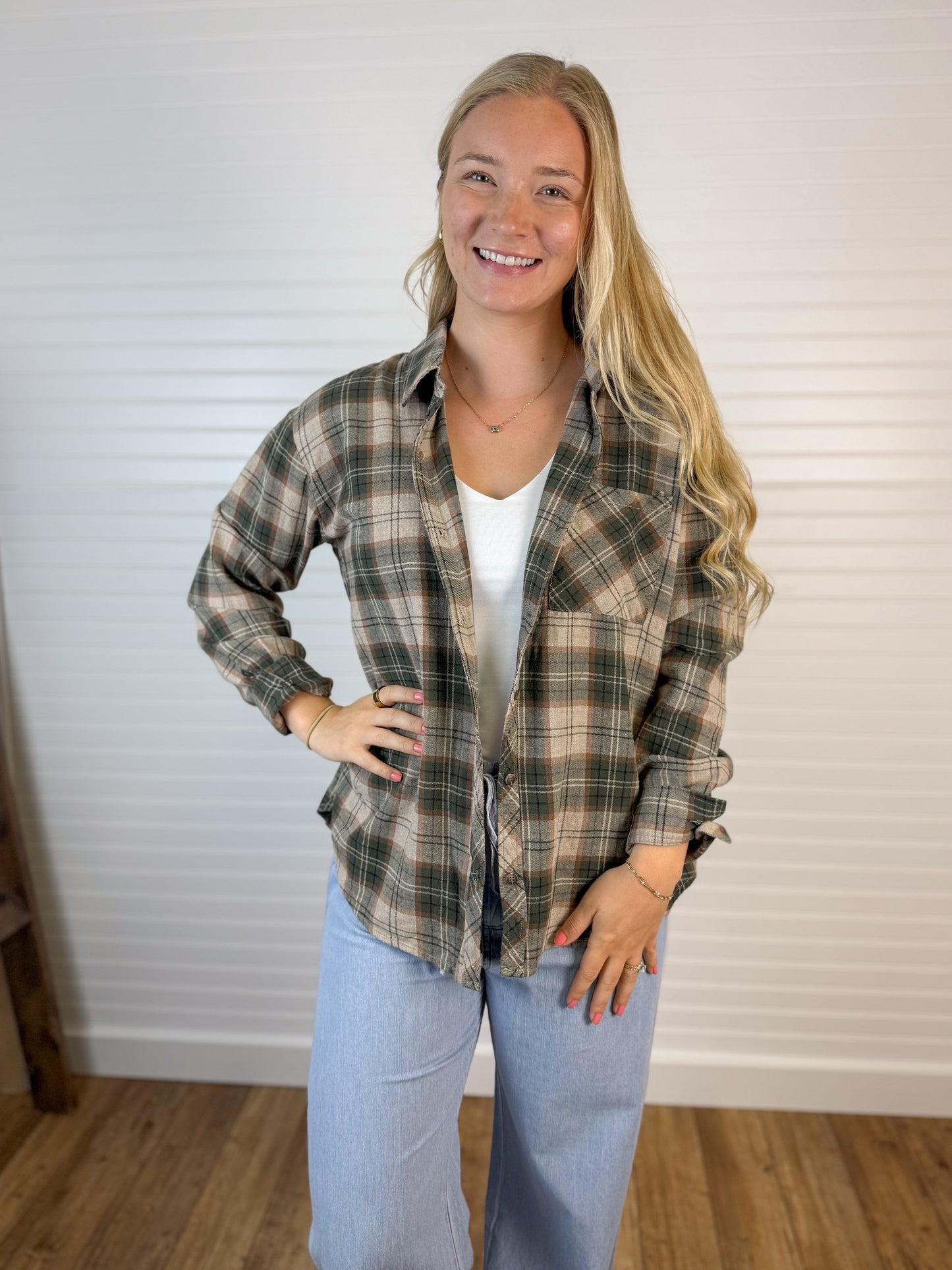 Plaid Flannel Long Sleeve - Hunter/Rust