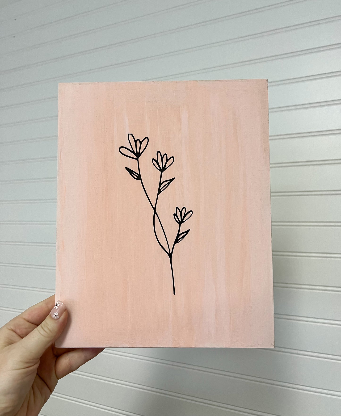 Blush Floral Wooden Sign