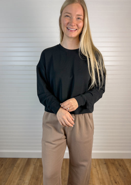 Scuba Drop Shoulder Sweatshirt - Black