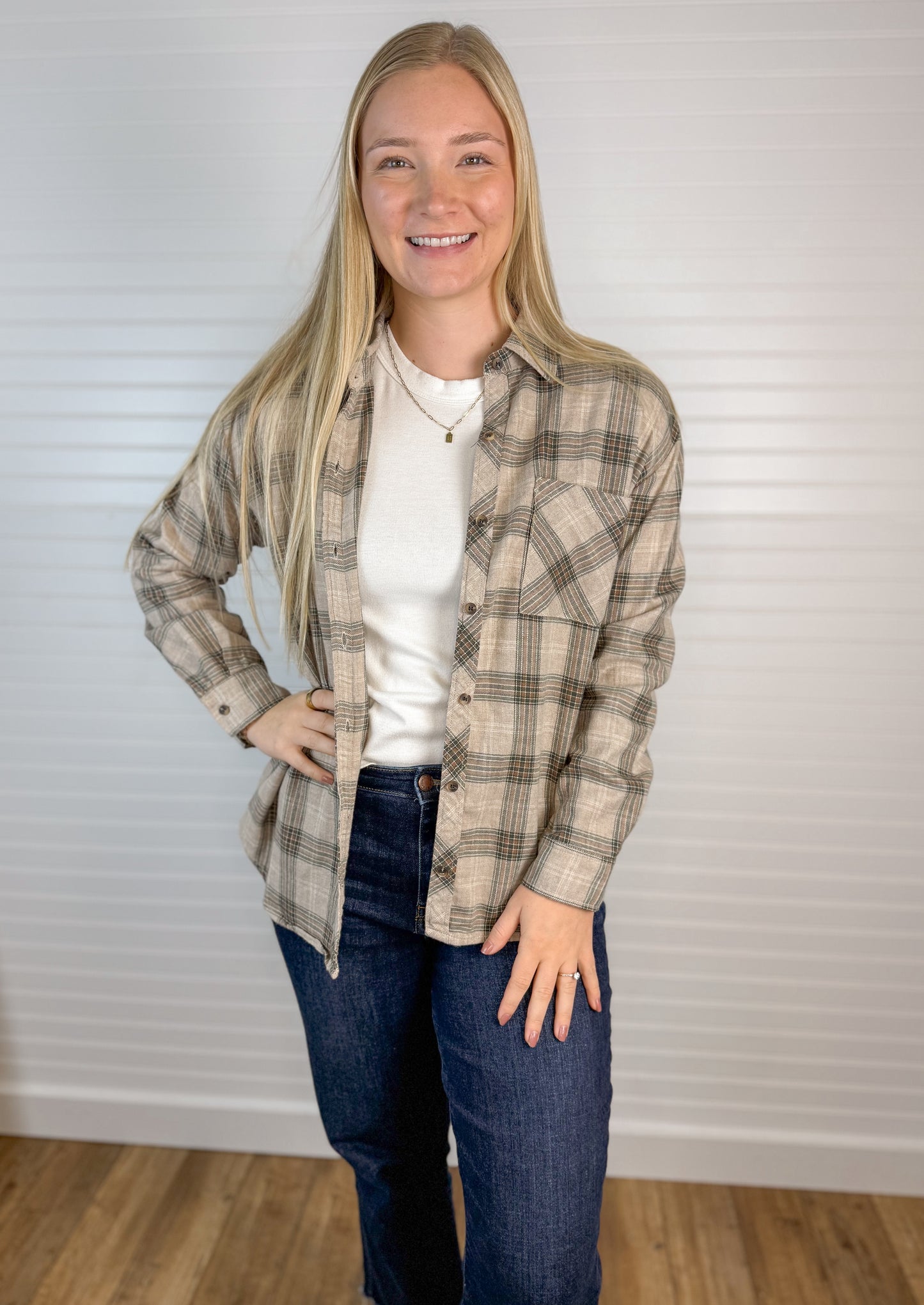 Classic Cotton Plaid Flannel - Taupe