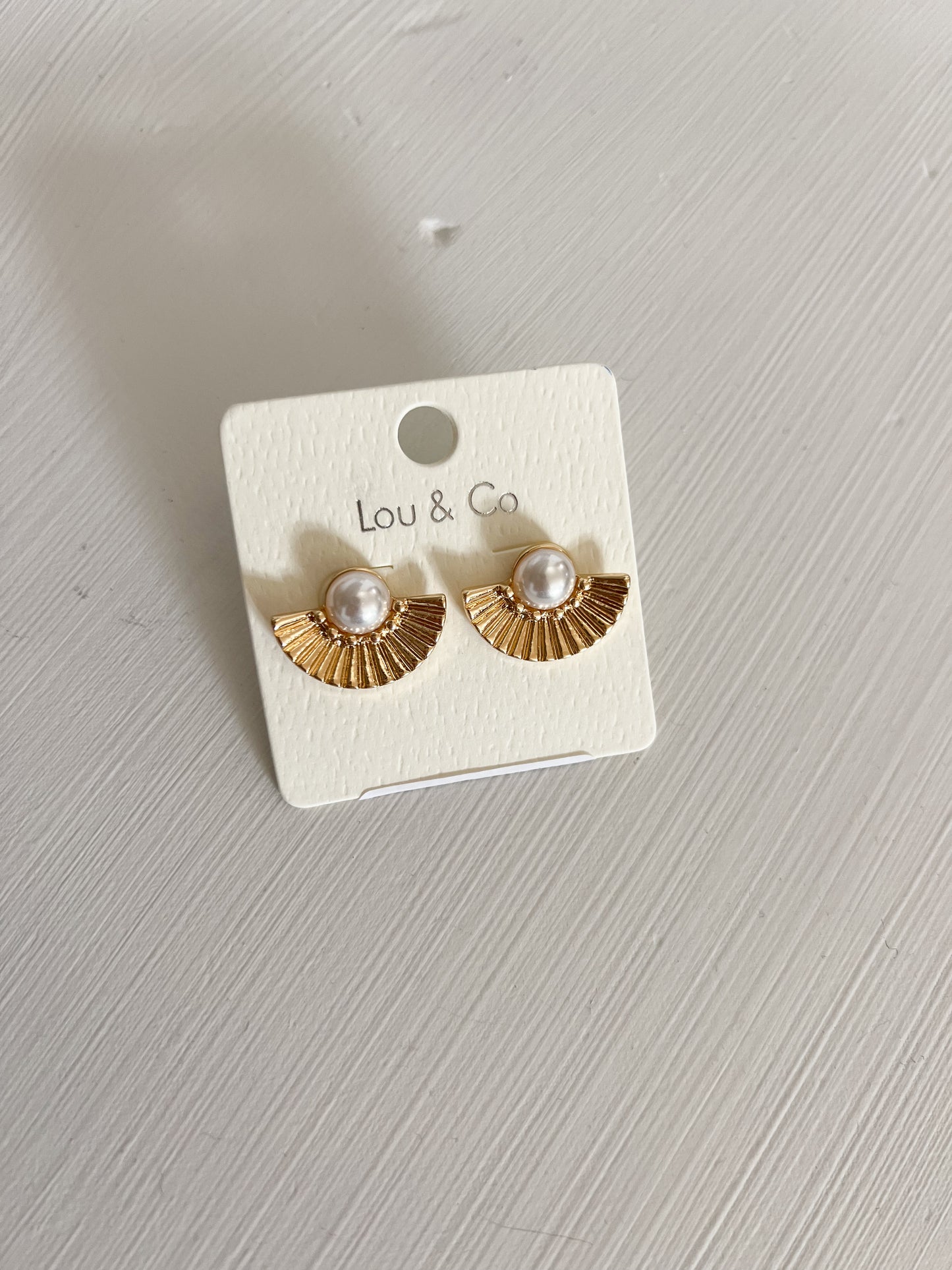 Pearl Fan Stud Earrings