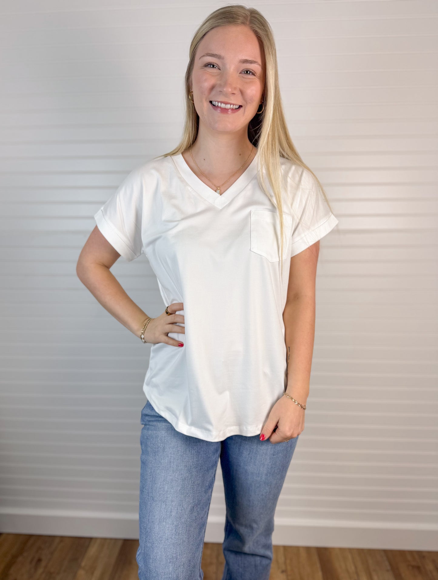 Butter Soft Pocket V-Neck Top (5 colors)