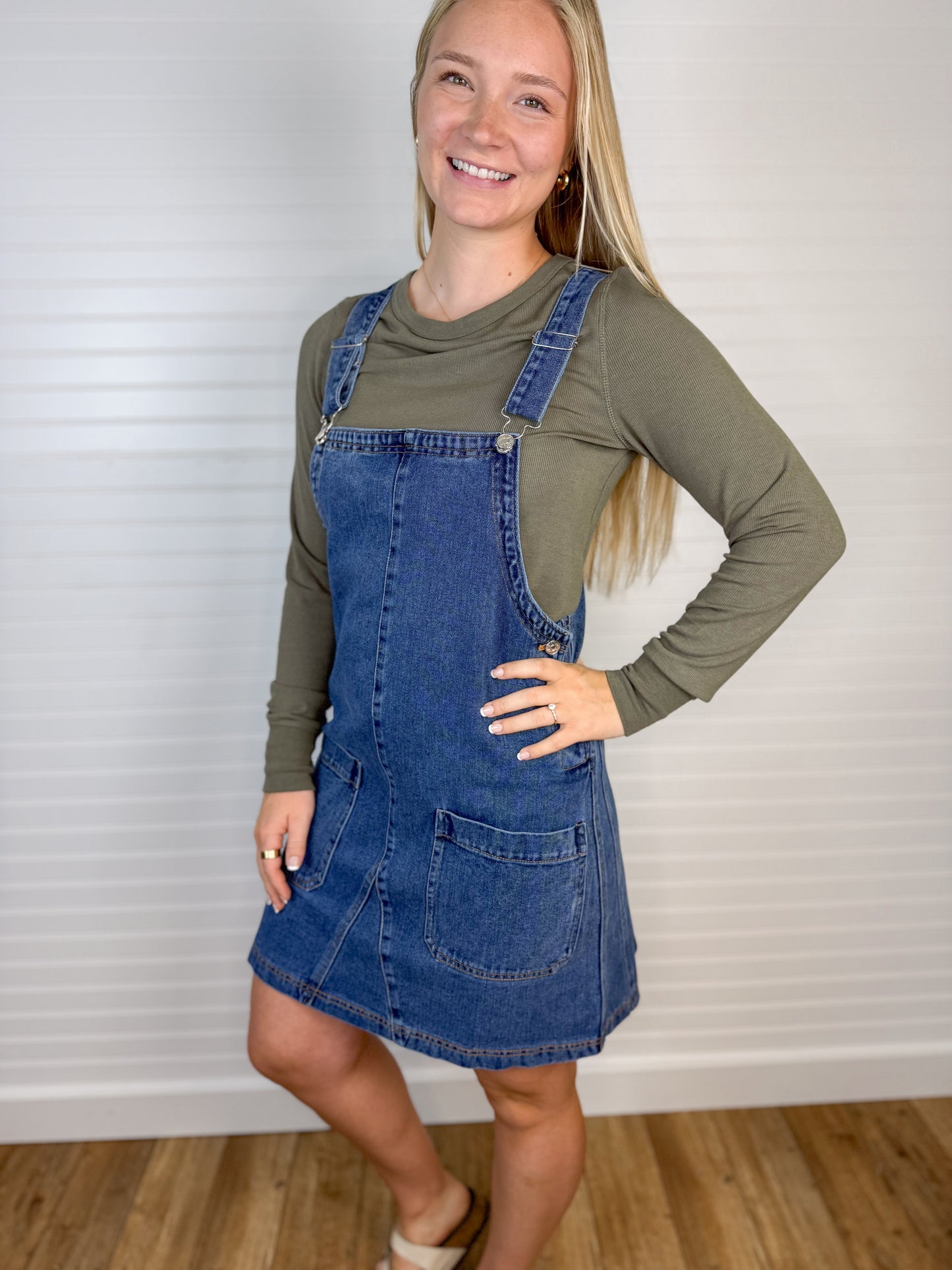 Denim Overall Mini Dress