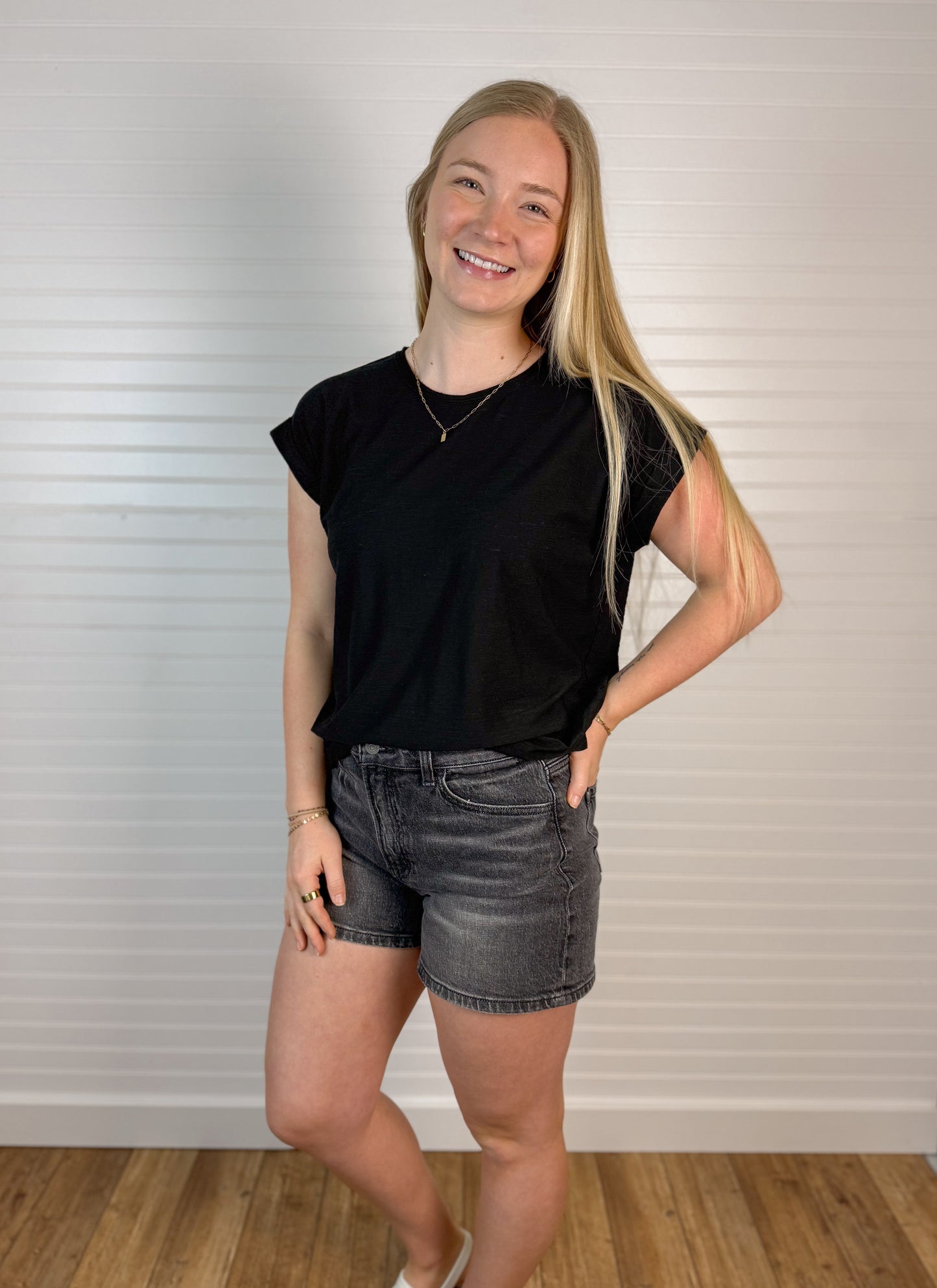 Slub Cuffed Tee (2 colors)