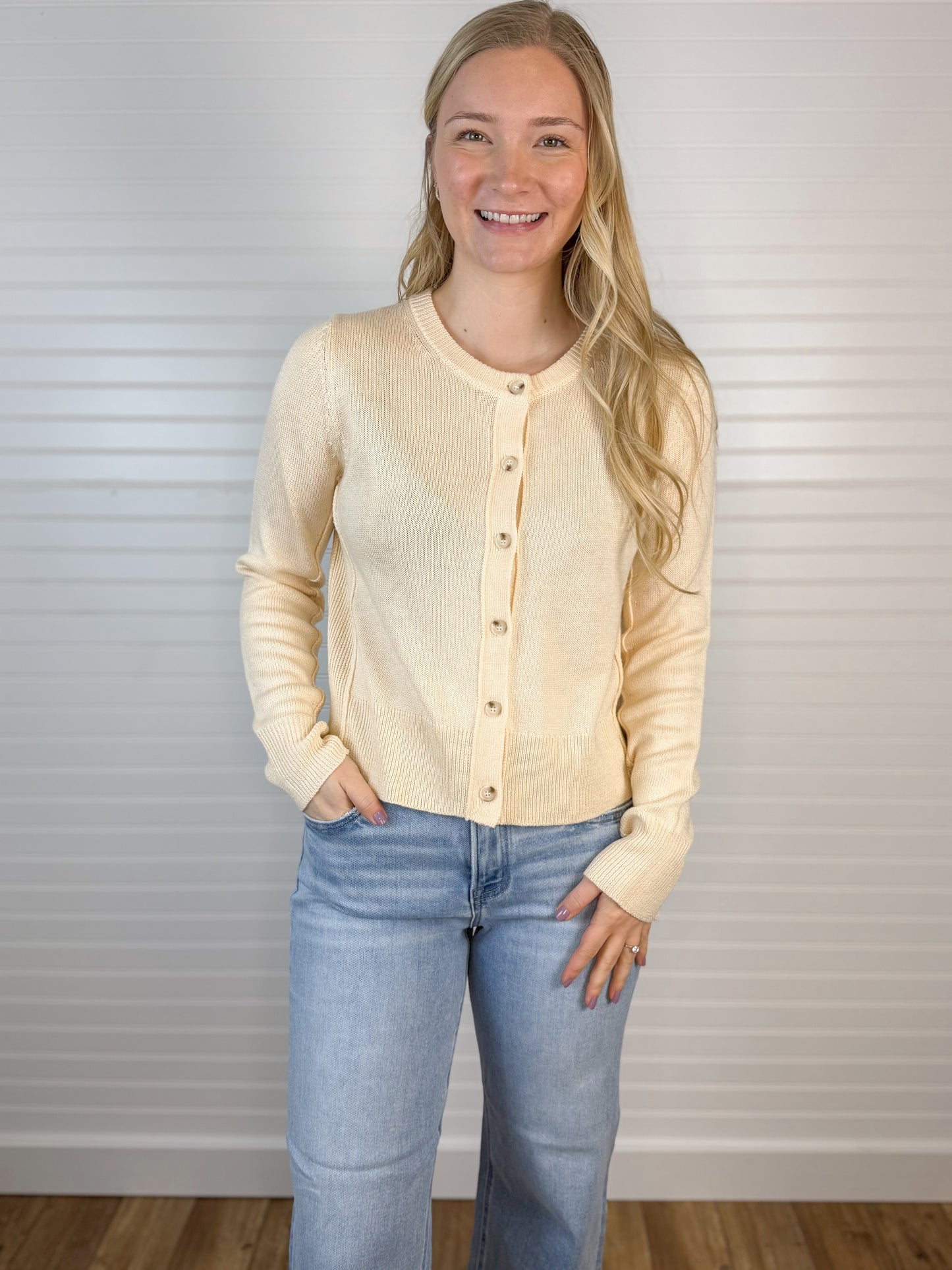 Button Up Knit Cardigan - Butter