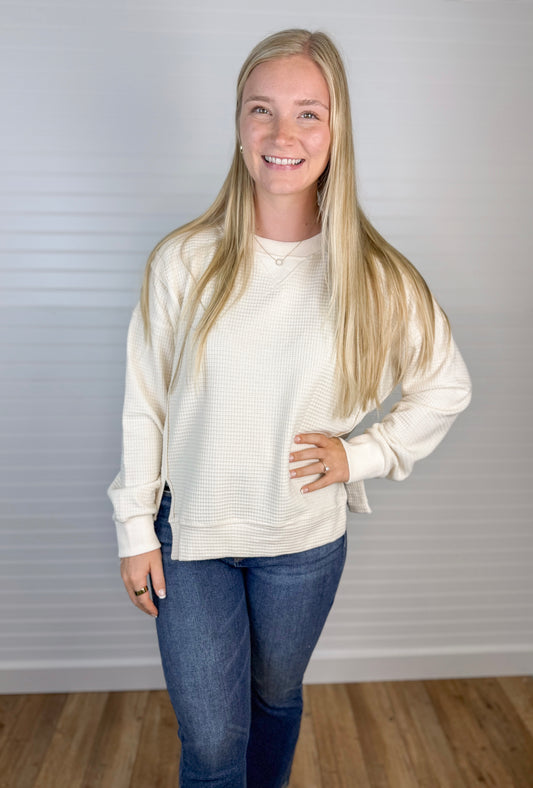Thermal Crewneck Pullover - Cream