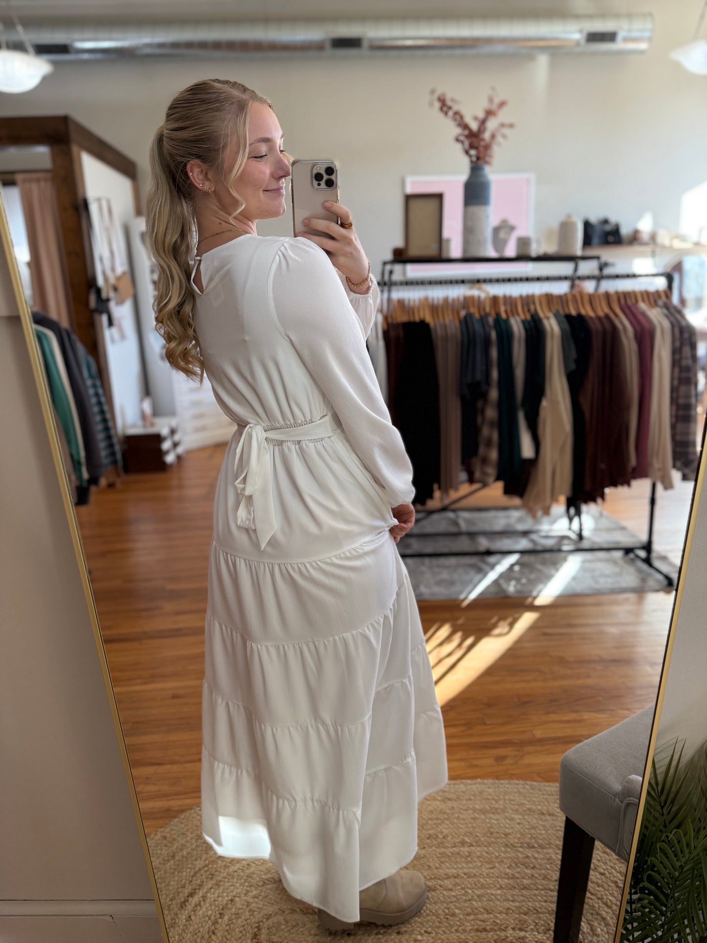 Stephanie Tiered Dress - White