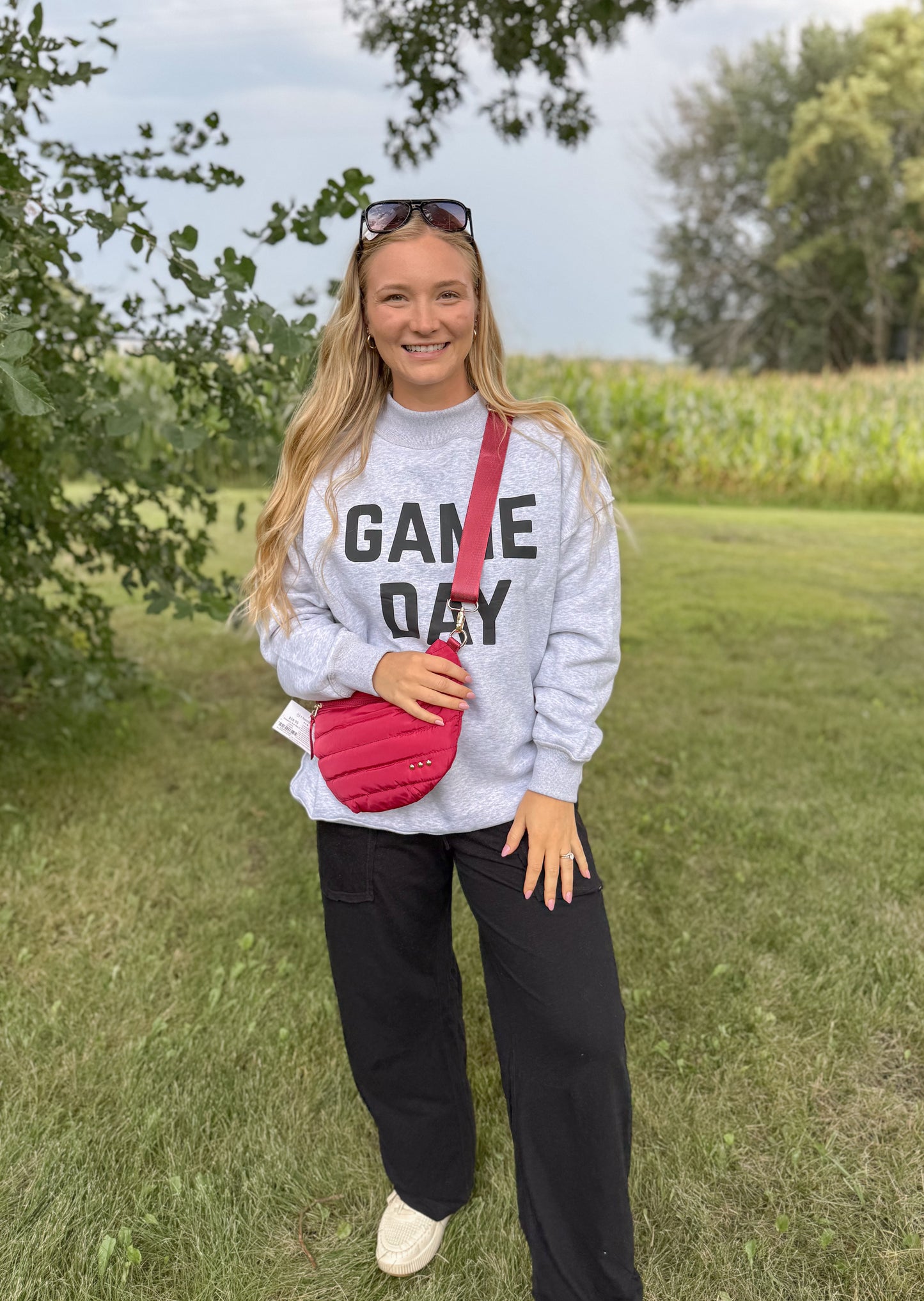 Game Day/Sunday Funday Reversible Sweatshirt - Grey
