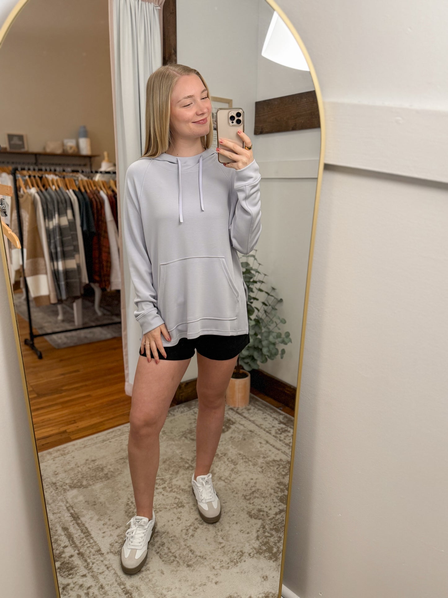 Longline Scuba Hooded Pullover - Light Blue