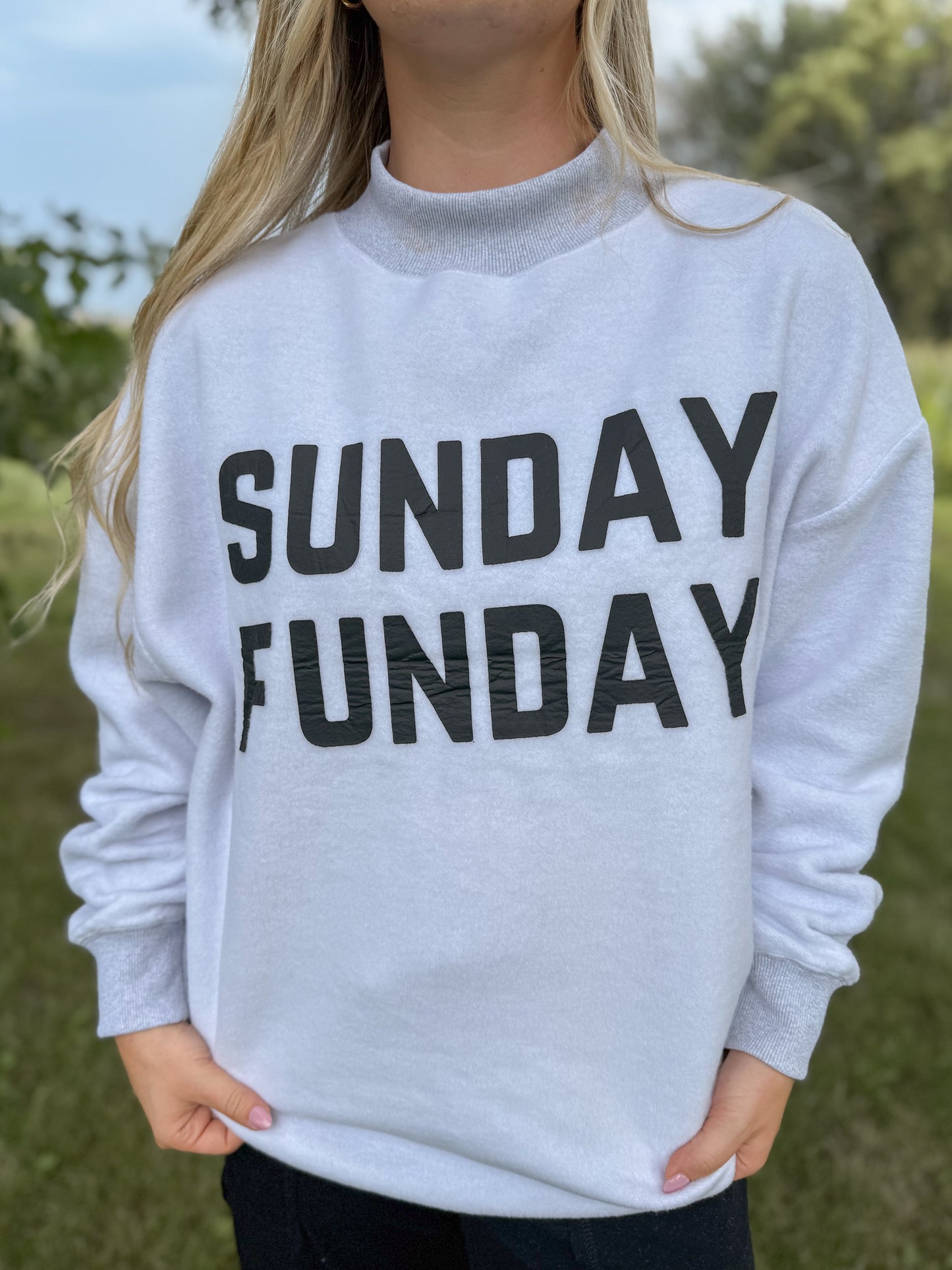 Game Day/Sunday Funday Reversible Sweatshirt - Grey