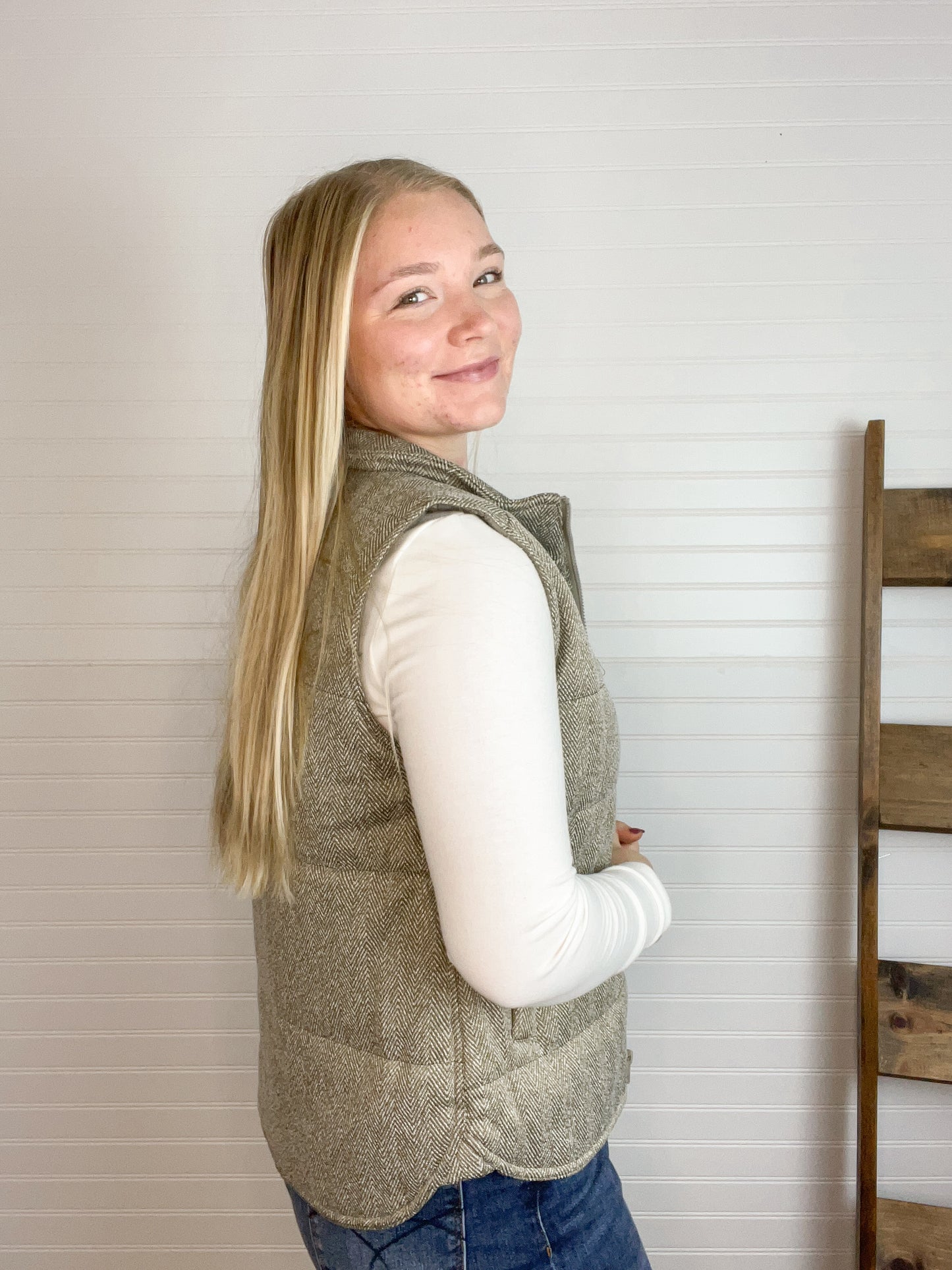 Herringbone Padded Vest (2 colors)