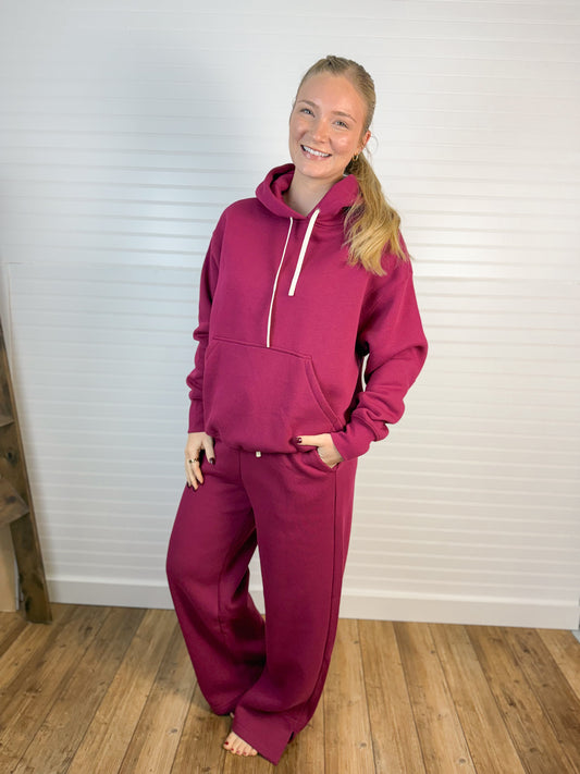Cloud Fleece Pullover Hoodie - Berry