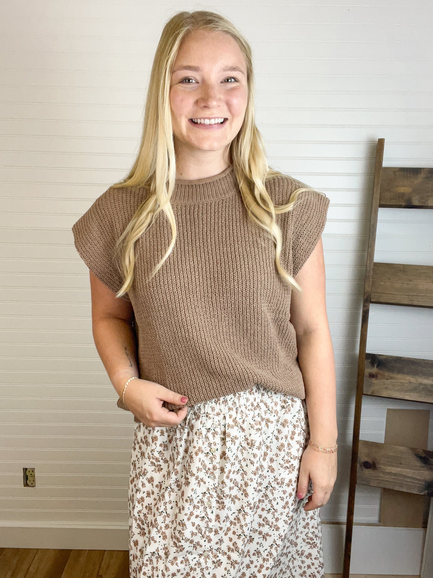 Oversized Sweater Tank - Mocha