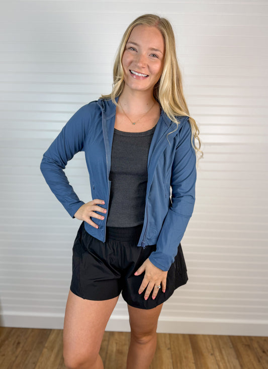 Zip-Up Hoodie Jacket - Blue