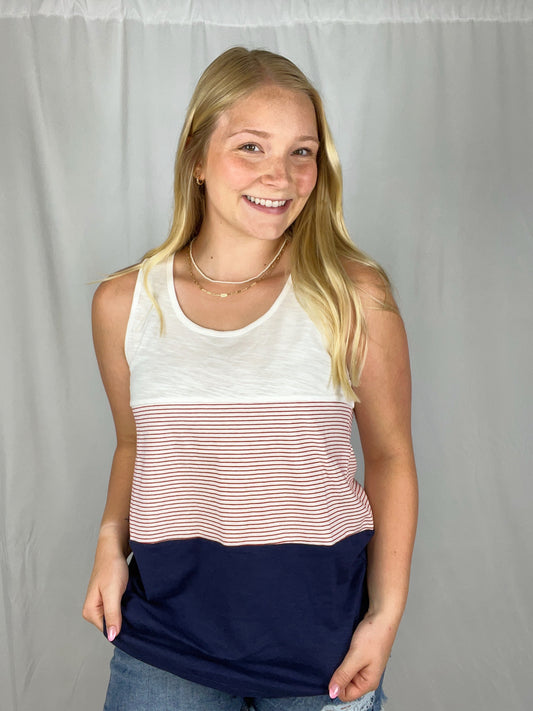 4th of July Colorblock Tank