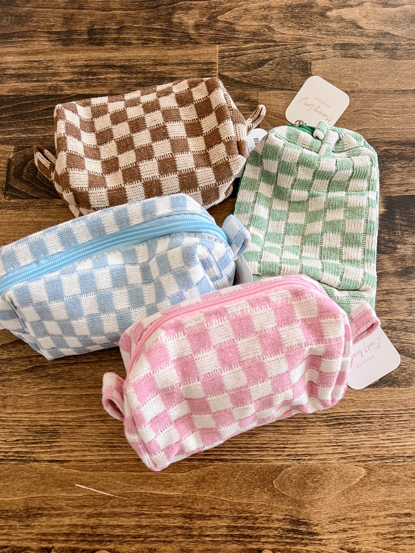 Checker Makeup Pouch (4 colors)