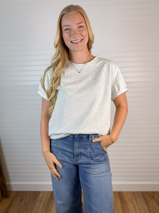 Soft Classic Cuffed Sleeve Tee (3 colors)