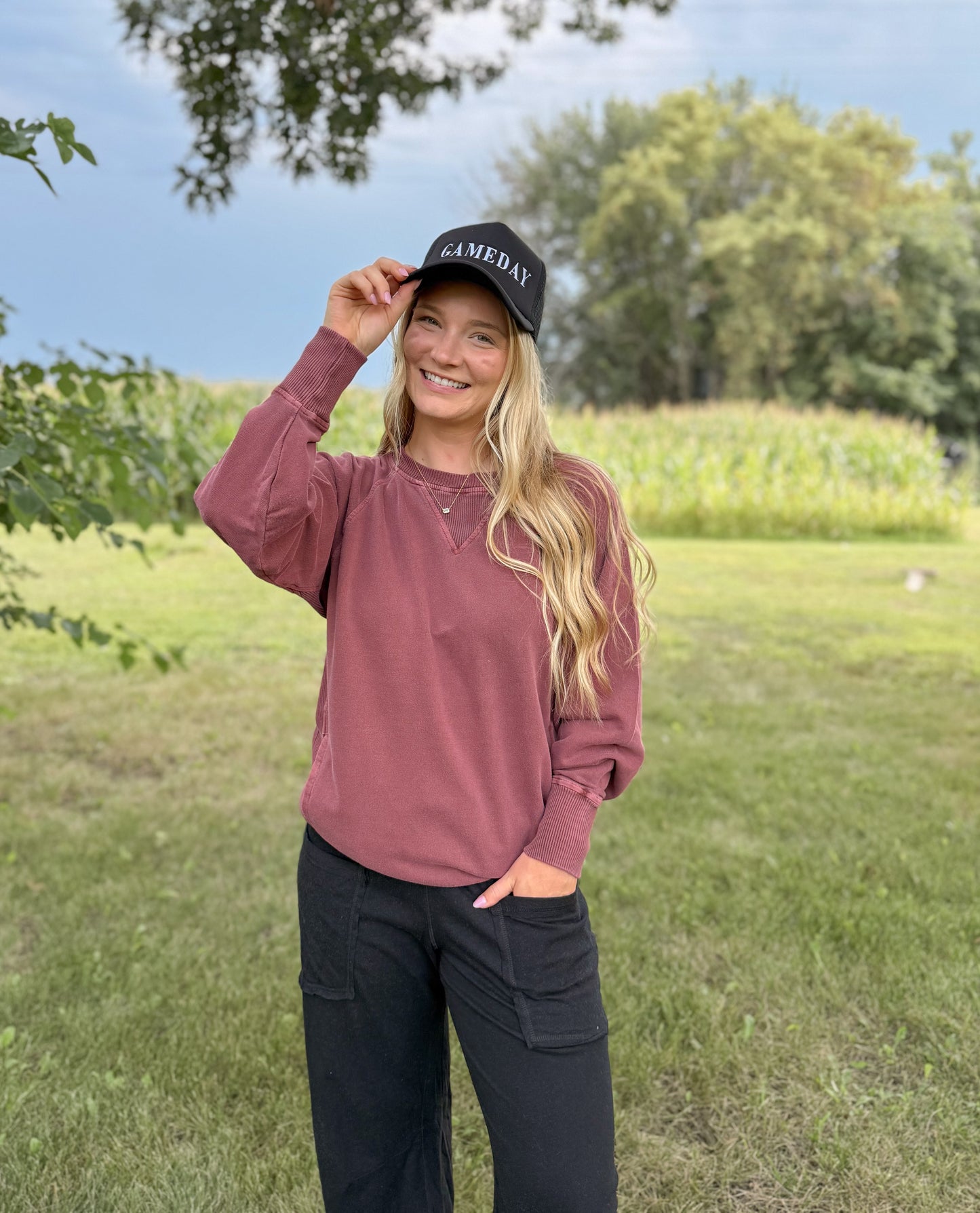 Game Day Trucker Hat - Black